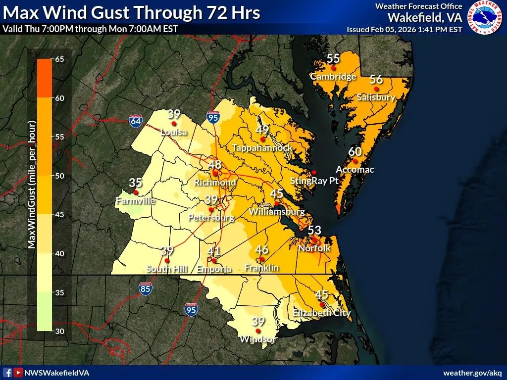 Hampton Roads may see extreme cold, high winds