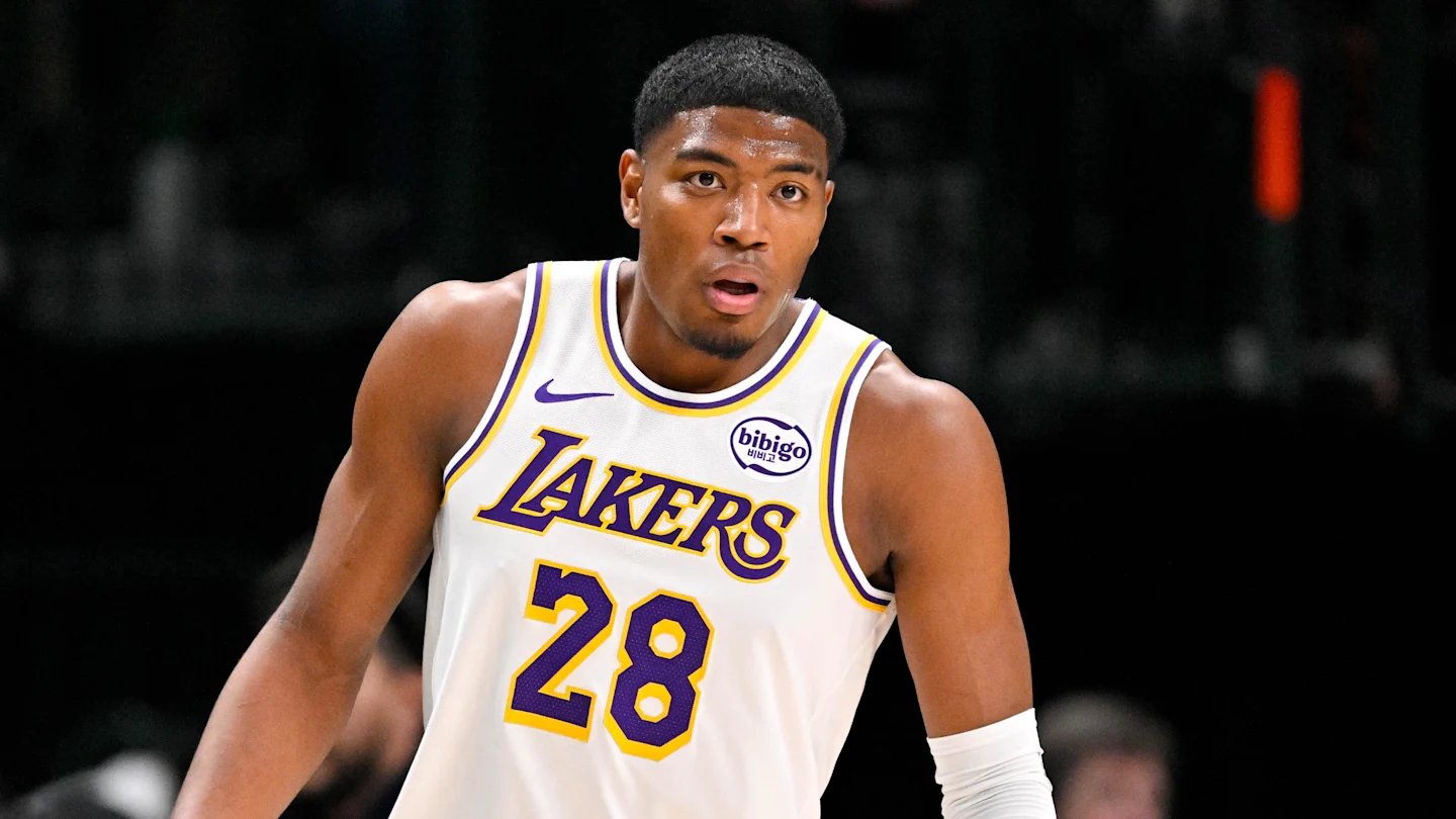 Jan 24, 2026; Dallas, Texas, USA; Los Angeles Lakers forward Rui Hachimura (28) looks on during the game against the Dallas Mavericks at the American Airlines Center. Mandatory Credit: Jerome Miron-Imagn Images