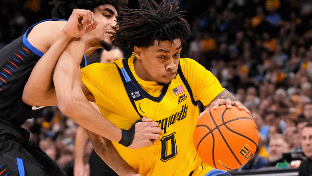 Marquette Golden Eagles guard Nigel James Jr. NCAAM.