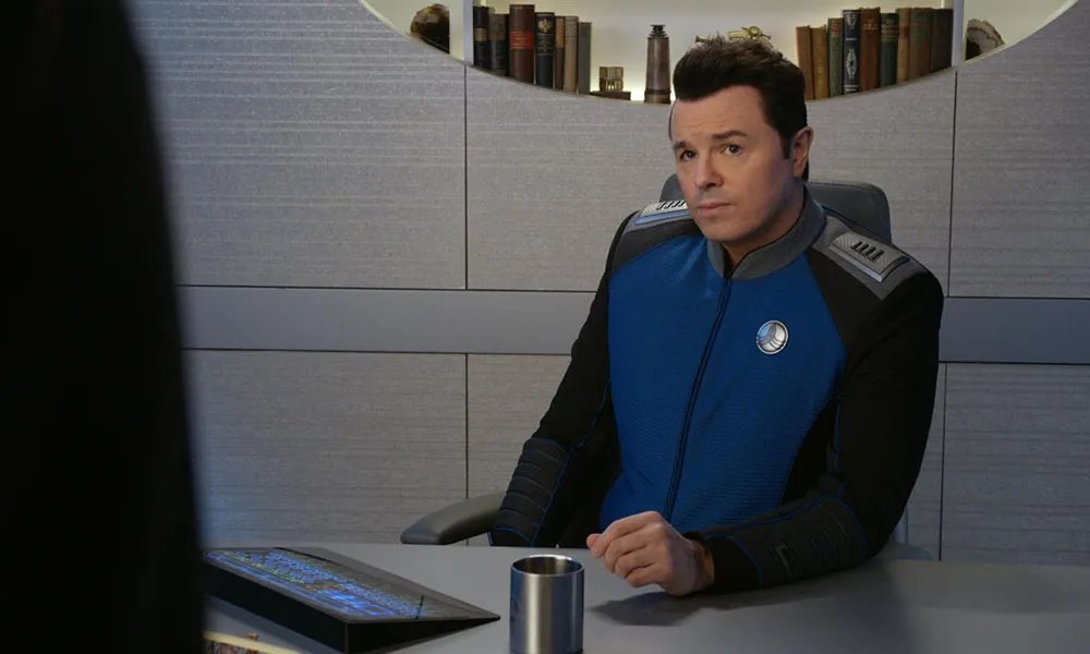 Seth MacFarlane in a scene from season three of 'The Orville'