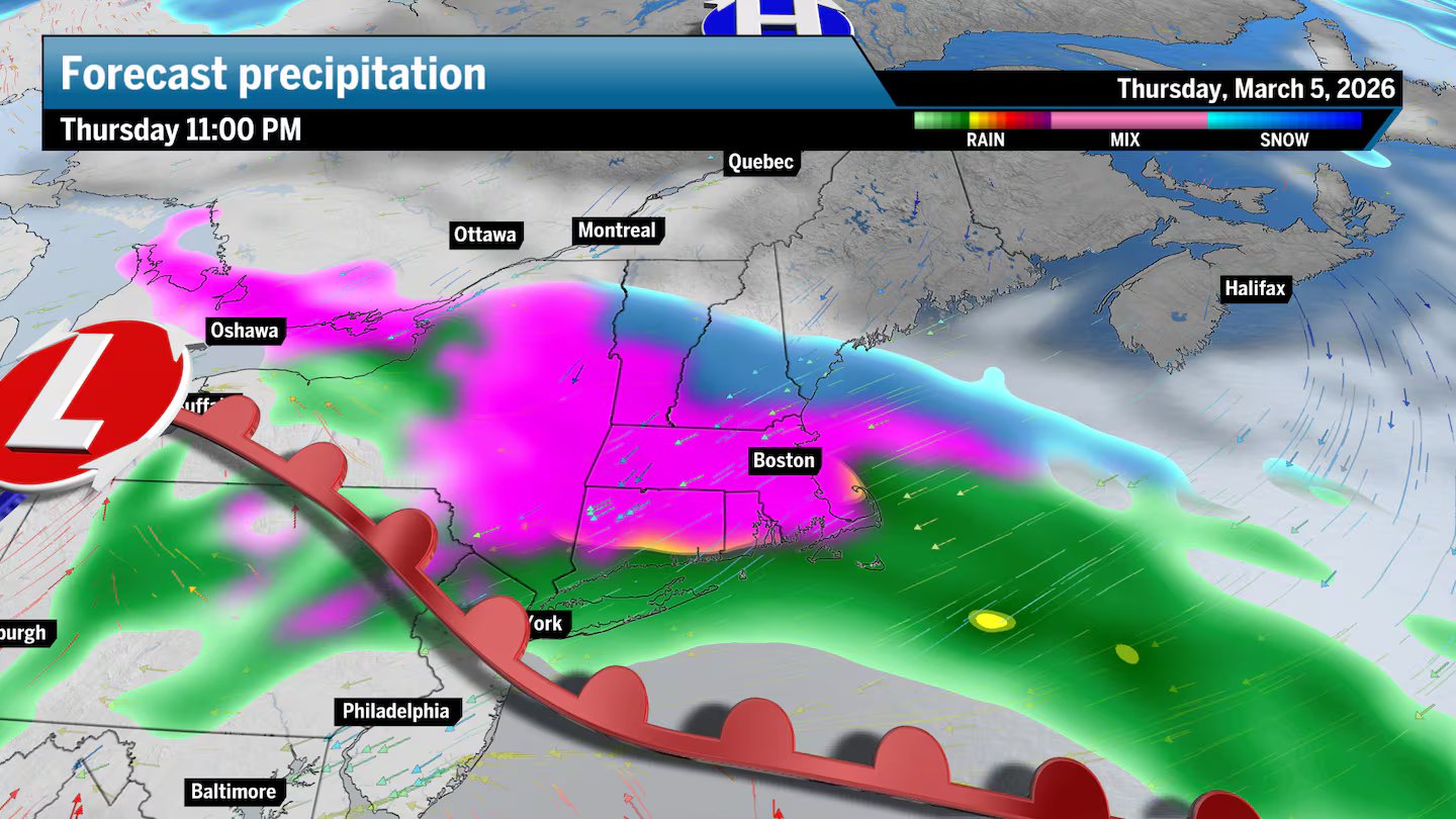 Thursday afternoon and night will see another wintry storm press into the region.