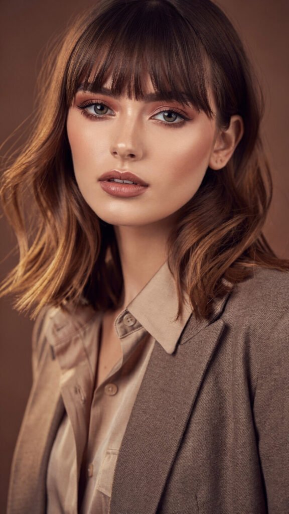 Curtain bangs hairstyle for women